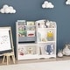 preview thumbnail 1 of 9, Kids Bookshelf and Toy Organizer, 3 Tier Bookshelf for Kids, Fabric Toddler Bookcase Book Shelf for Kids Rooms White