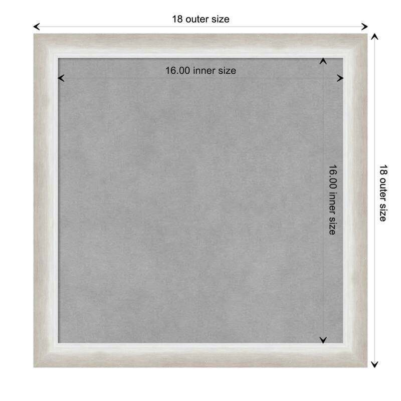 Amanti Art Two Tone Silver Framed Magnetic Board - Board Size 16x16