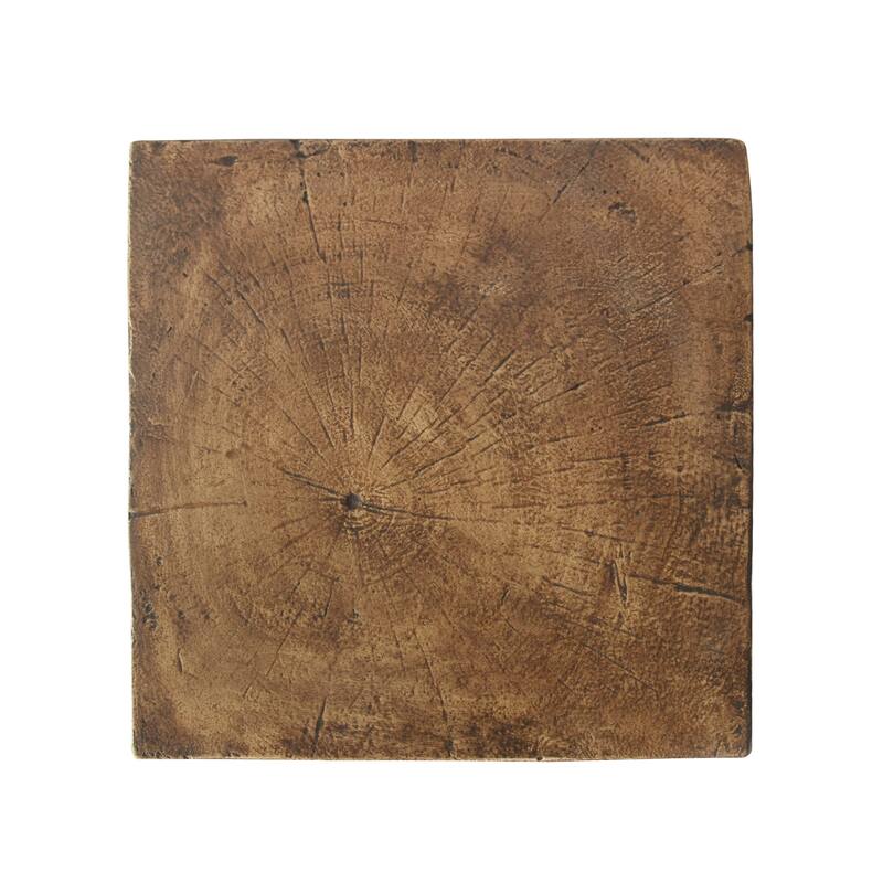 12.5" Modern Round Side Table with Twisted Hourglass Structure and Wood-like Finish