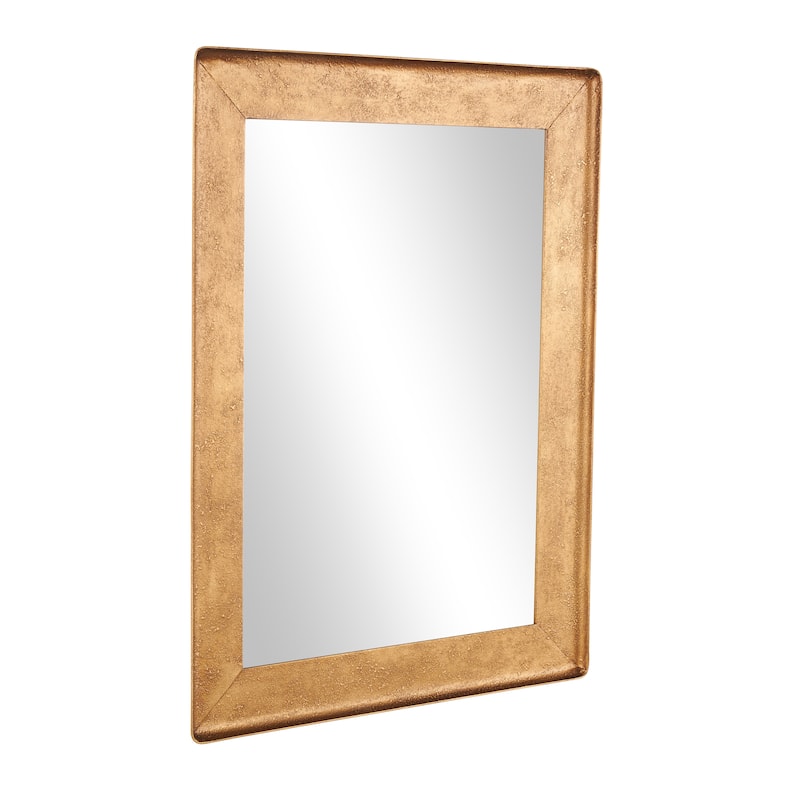 Metal Wall Mirror with Textured Frame - Gold - Roche River Decor