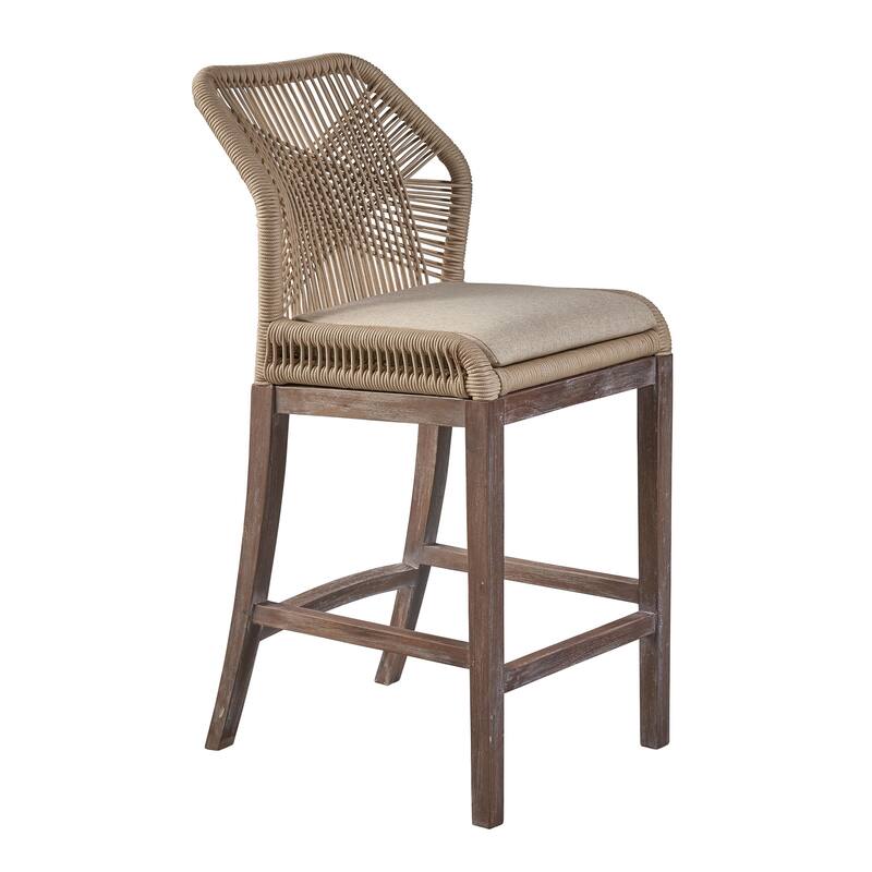 Fiddler Mahogany Counter Stool, Light Buff