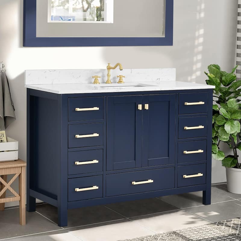 PROOX 48 inch Freestanding Bath Vanity Engineered Countertop and Ceramic Sink