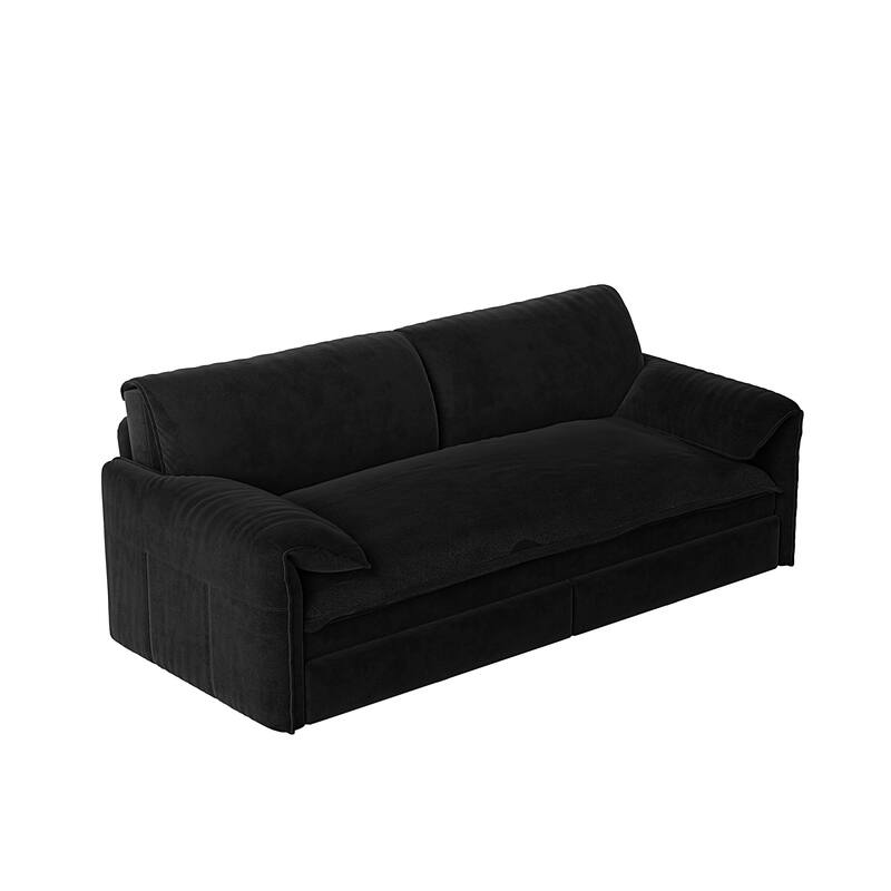 GDFStudio - Velvet 66" Convertible Velvet Sofa Bed with Side Storage