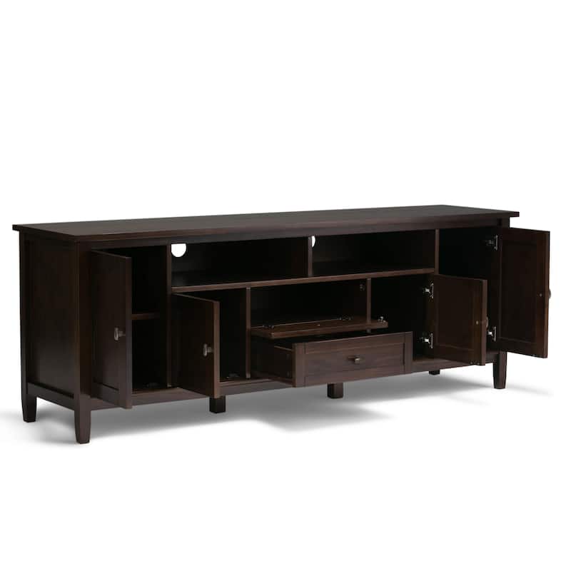 WYNDENHALL Norfolk SOLID WOOD 72 inch Wide TV Media Stand For TVs up to 80 inches - 72'' W x 17.5'' D x 26'' H