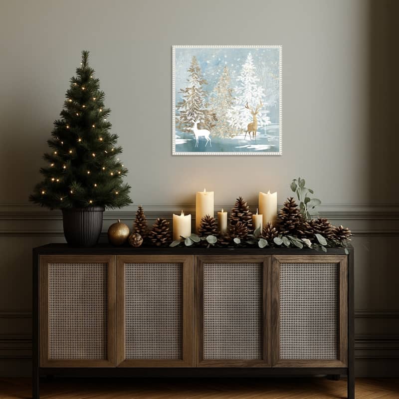 Endless Magic by PI Studio (22 x 22 in.), Framed Canvas Wall Art Print - Sylvie Beaded White