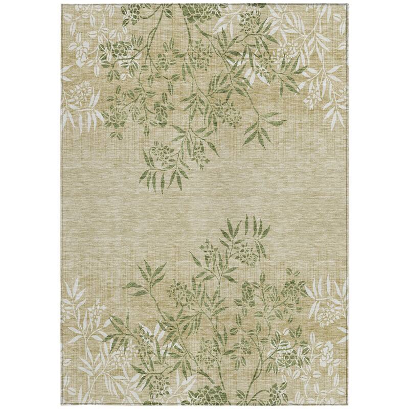 HomeRoots Floral Transitional Rectangle Outdoor Rug