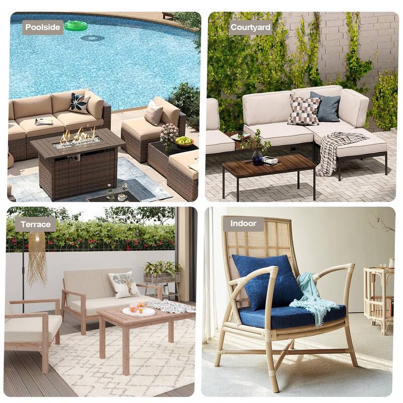 24''Wx24''Dx5.5''in T Outdoor Indoor Patio Premium Fabric Seat Cushions Set (Seat & Back)