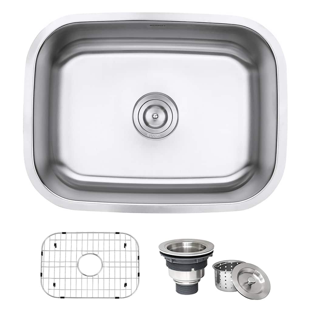 Ruvati 24 in. Undermount 16 Gauge Stainless Steel Kitchen Sink Single Bowl - RVM4132 - 23″ x 17-3/4″