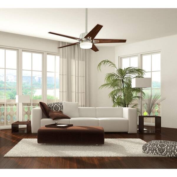 Westinghouse 7204600 Zephyr 2 Light 5 Blade Led Hanging Ceiling Fan With Reversible Blades Light Kit Remote Control And