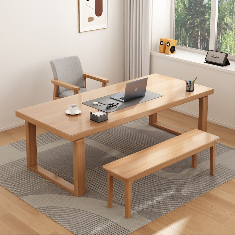 Solid Wood Dining Bench Entryway Bench Farmhouse Kitchen Table Bench
