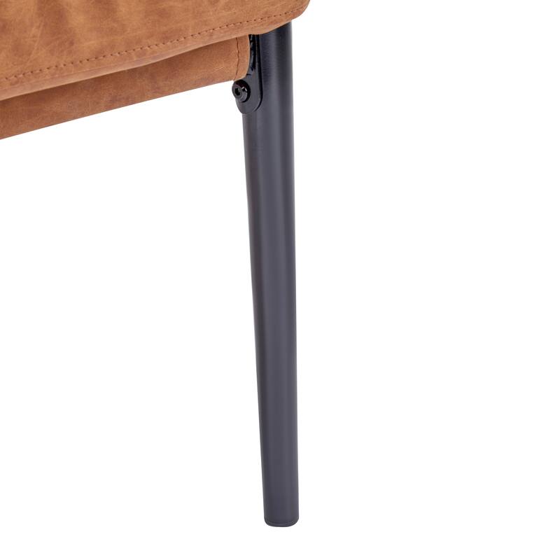 PU Chair with Wood Arms & Metal Frame