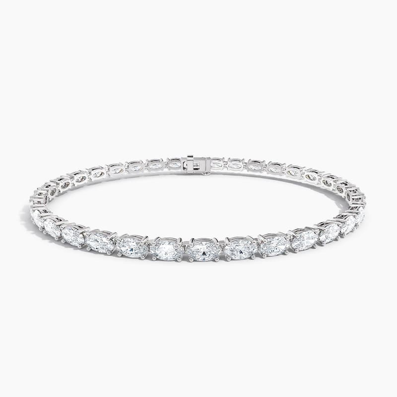Auriya 14K Gold Lab Grown Oval Diamond East-West Tennis Bracelet 6.75 ct. tw. (F-G VS) - White - 6.75 ct. tw.