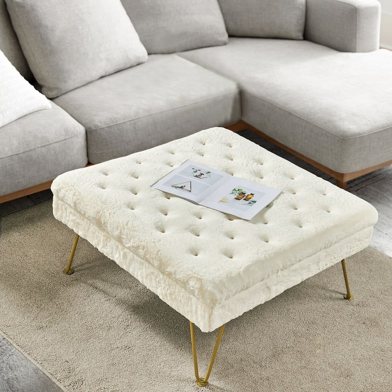 Square Fauxfur Coffee Table - 33"x33" x18"