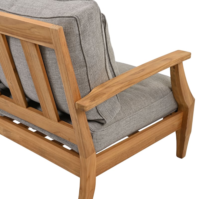 SAFAVIEH Couture Martinique Wood Patio Loveseat - 56"W x 35"D x 32"H