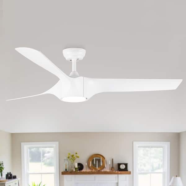 slide 2 of 60, YUHAO 56 inch 6 Speed Quiet DC Motor Indoor Matte White Ceiling Fans with Lights and Remote Control
