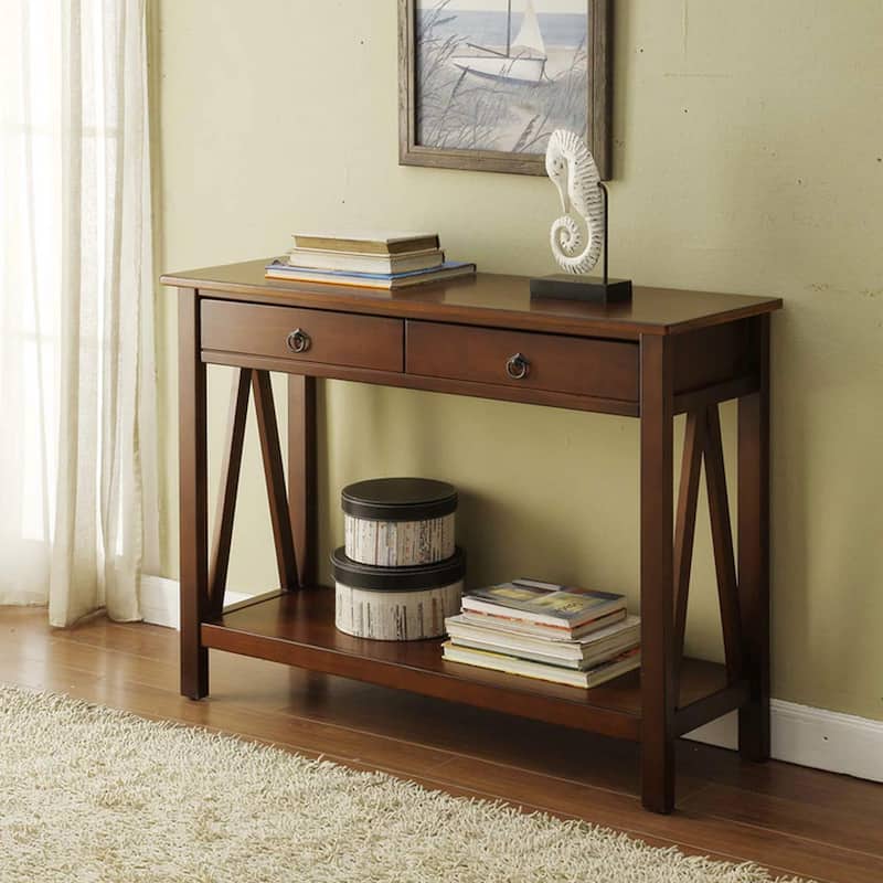 Copper Grove Newborough Antique Tobacco Console Table - Brown