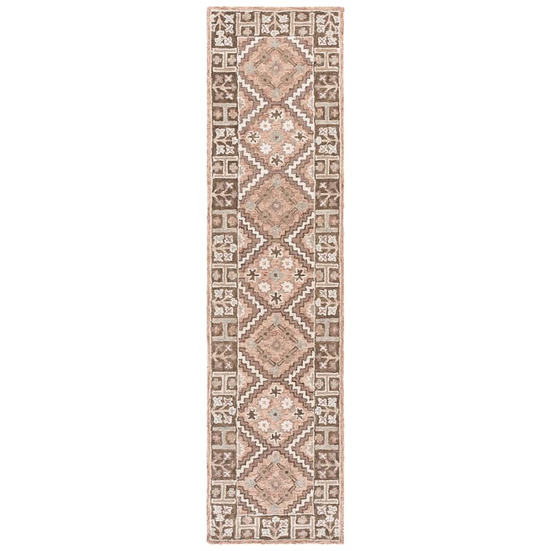 SAFAVIEH Hand-Tufted Aspen Sumangala Traditional Wool Rug - Beige/Grey - 2'3" x 9' Runner