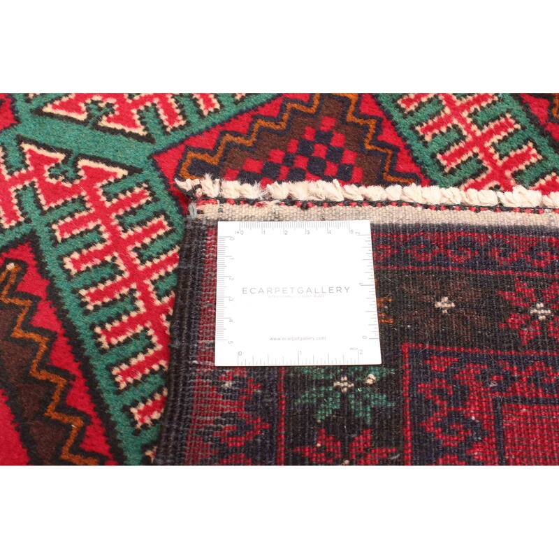 ECARPETGALLERY Hand-knotted Teimani Red Wool Rug - 2'11 x 4'8