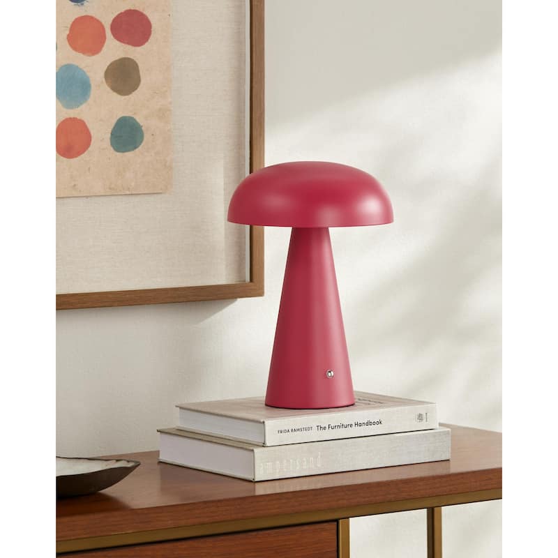 Livabliss Umbra Modern Accent Table Lamp - 12"H x 8"W x 8"D - Bright Pink