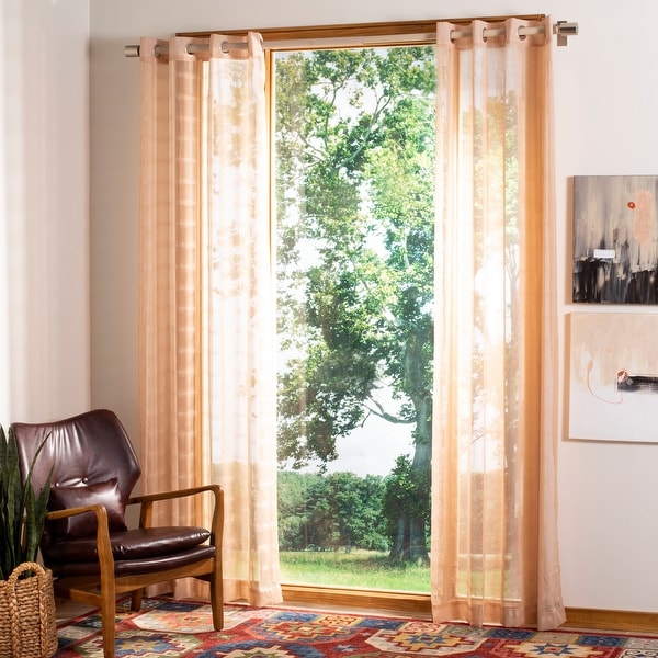 SAFAVIEH Dafni Beige 84 Inch Single Curtain Panel - 52" W x 84" L. Opens flyout.