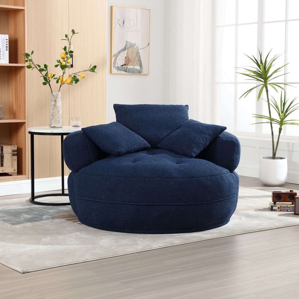 Navy blue top barrel chair
