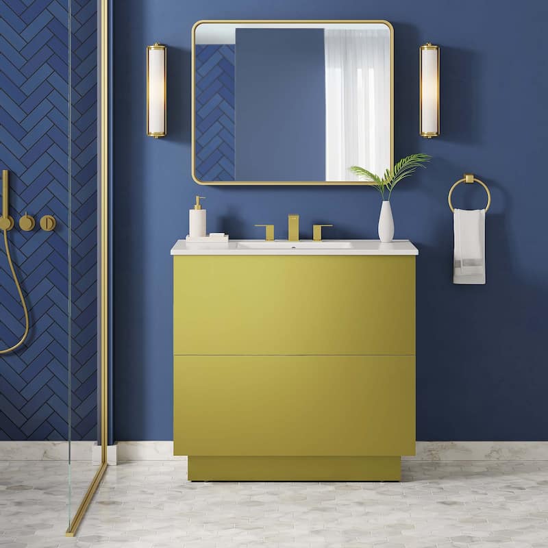 Quantum Bathroom Vanity Basin Included - White Gold - 36"