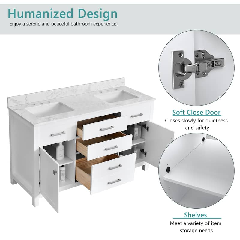 Nephelily 48" 60" 72" Uni-Vanity Bathroom Cabinet with Tall Drawer