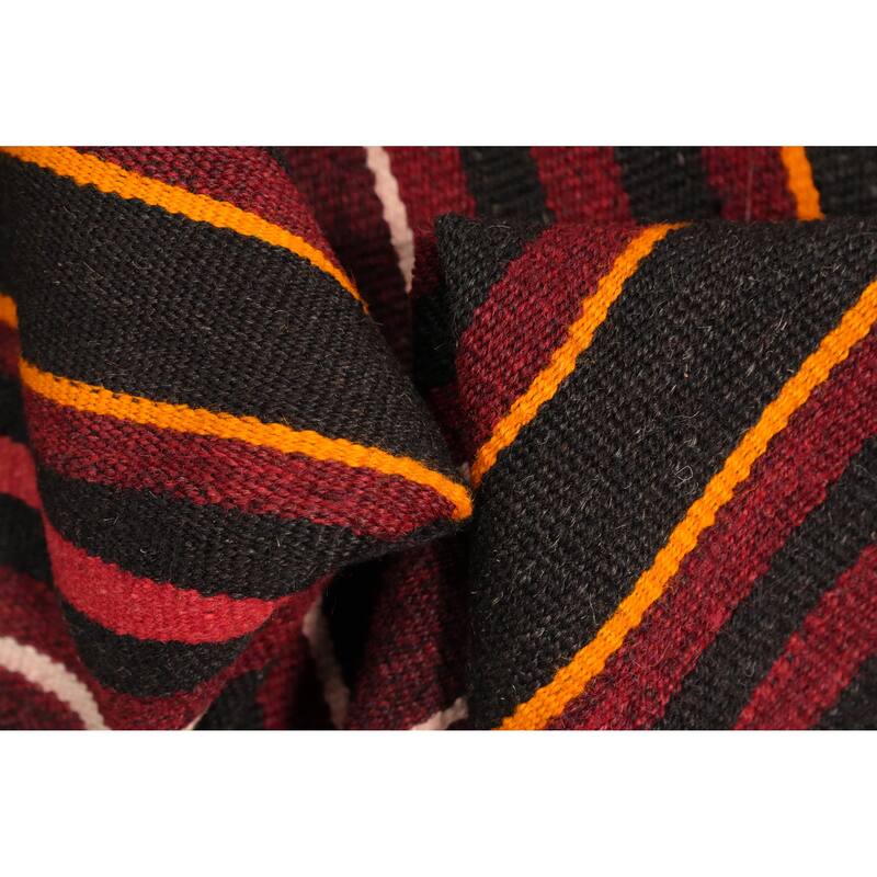 Hand Woven Oriental 100% Wool Carpet Southwestern Tribal Red Kilim Area Rug - 11' 3'' X 6' 7''