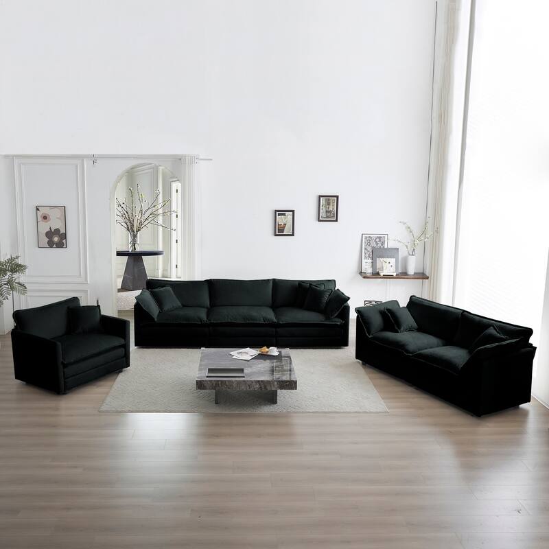 Cloud Chenille Upholstered Modular Sectional Sofa with DIY Combination Design