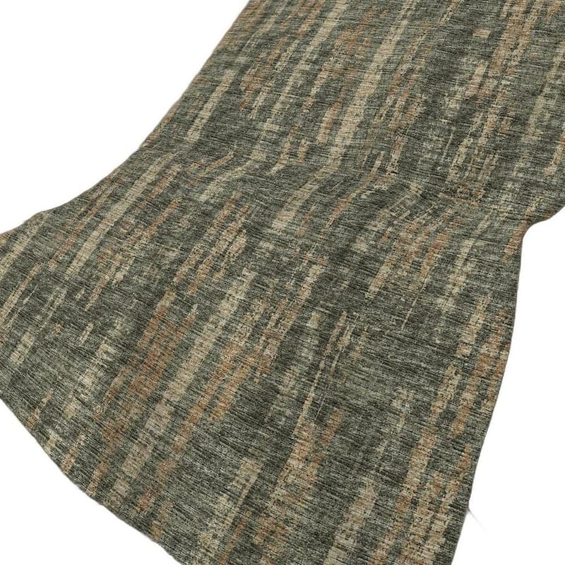 HomeRoots 50" X 70" Green And Wheat Abstract Polyester Woven Plush Throw Blanket