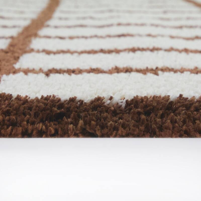 Androla Boho Grid Shag Area Rug