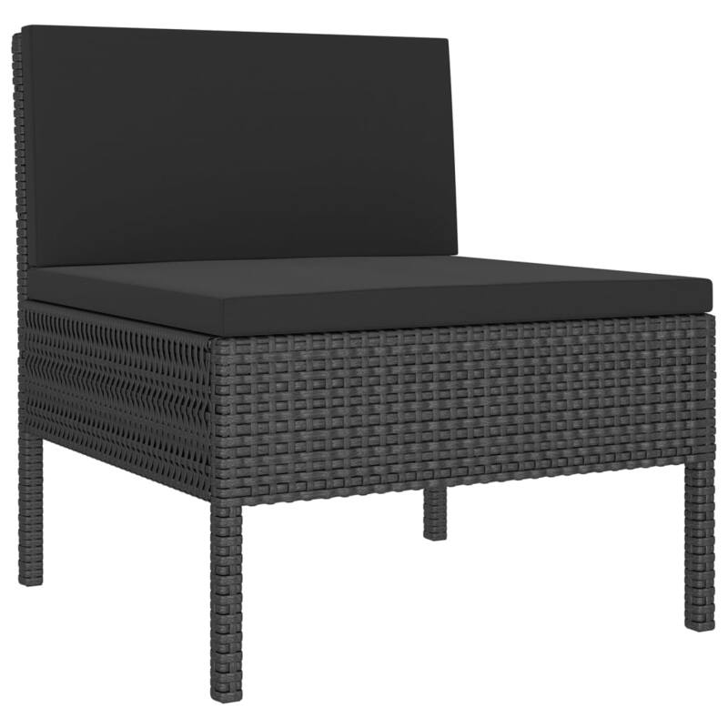 vidaXL Garden Lounge Set Patio Sectional Sofa Couch Outdoor Poly Rattan Brown - 23.6" x 23.6" x 13.8"