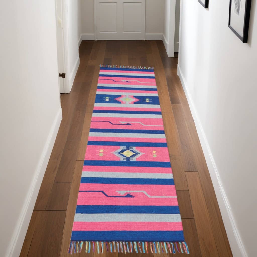 Fukup Southwestern Woven Low Pile with Fringe Area Rug By HomeRoots - 90' X '27' X '0.25