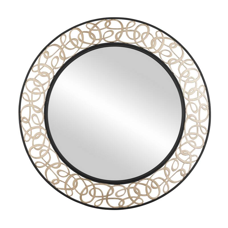 Varaluz Scribble 33-in Wall Mirror - Matte Black/Artifact - Matte Black/Artifact