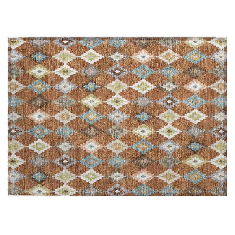 Machine Washable Indoor/ Outdoor Global Ahmet Chantille Rug