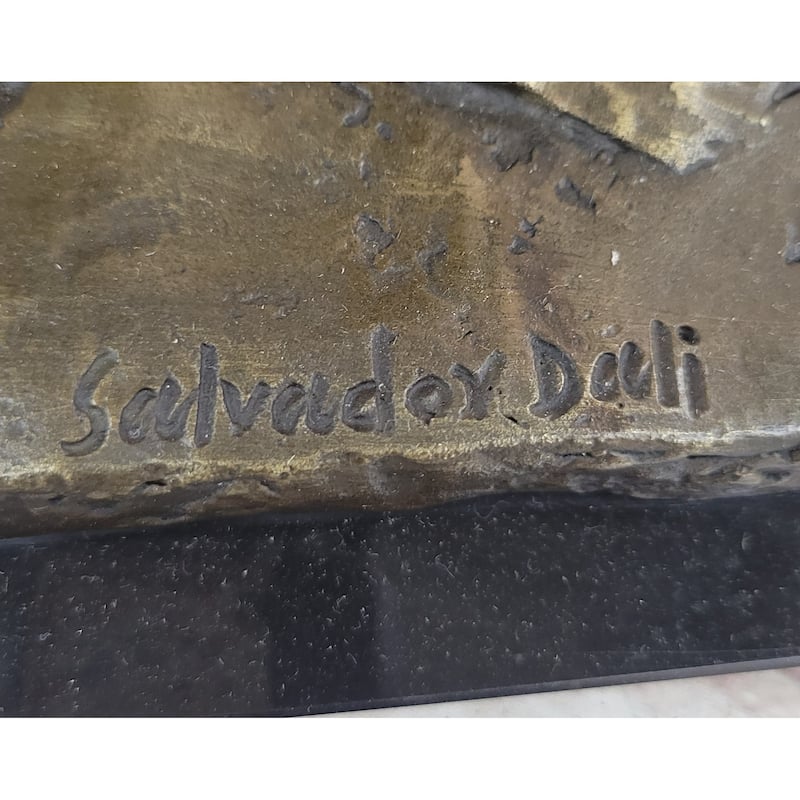 Pregnant Female Abstract Surreal Bronze Figure Statue Sculpture Salvador Dali 16 Inches X 6 Inches
