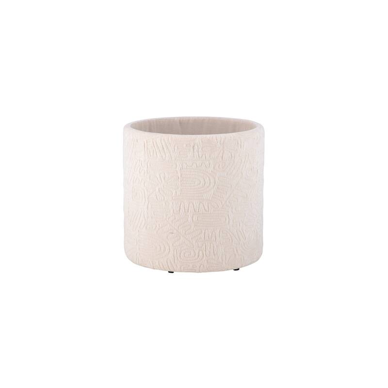 Handwoven Fabric Storage Ottoman
