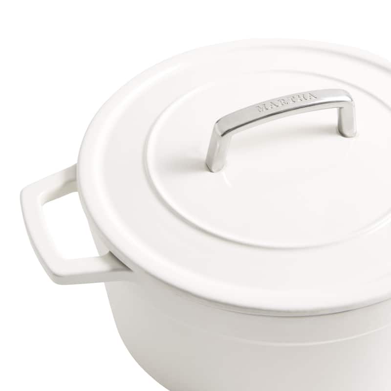 Martha by Martha Stewart 7 QT Enameled Cast Iron Dutch Oven w/Lid - Obsidian