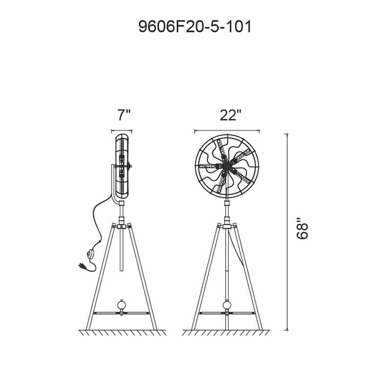 Pamela 5 Light Floor Lamp With Black Finish