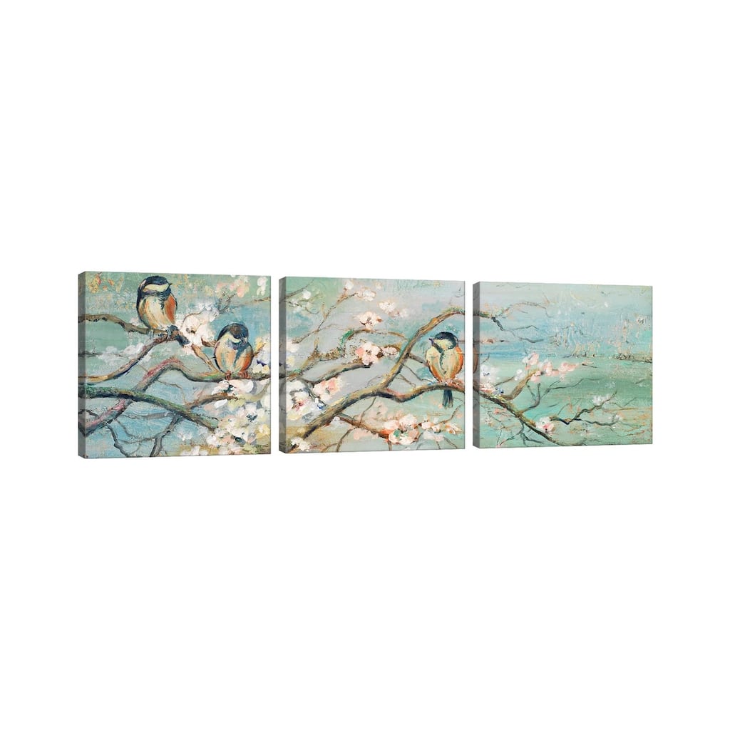 iCanvas "Spring Branch with Birds" by Patricia Pinto 3-Piece Canvas Wall Art Set