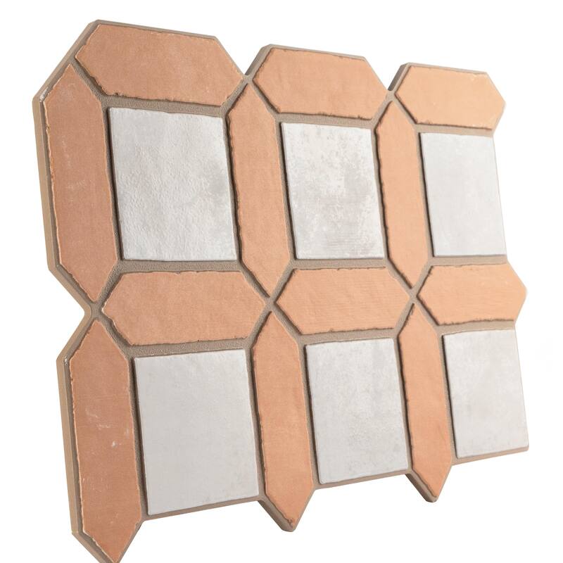 Merola Tile Picket Arendel Terra with White Square 14-5/8" x 22-1/2" Porcelain Floor and Wall Tile