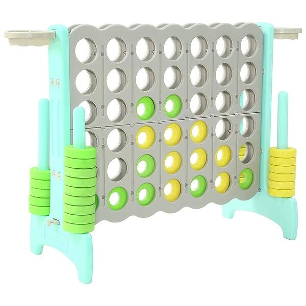 slide 2 of 7, SDADI Giant 64 Inch 4-In-A-Row Game and Basketball Game for Kids, Gray and Green - 32.90