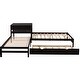 preview thumbnail 8 of 7, Full Size L-shaped Platform Beds with Drawers Linked with Built-in Rectangle Table and Twin Size Trundle.