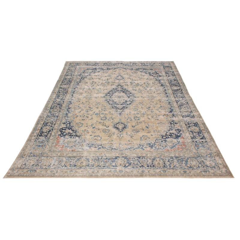 ECARPETGALLERY Hand-knotted Antalya Vintage Khaki Wool Rug - 9'5 x 12'9