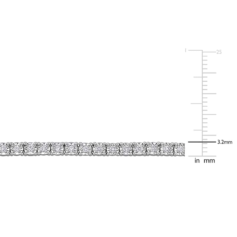 Miadora 1ct TW Lab-Grown Diamond Tennis Bracelet Sterling Silver