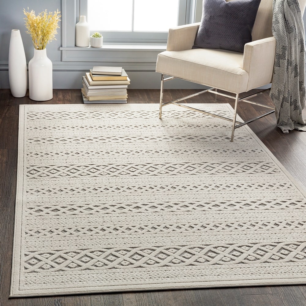 Gaines Indoor/ Outdoor Geometric Stripe Area Rug