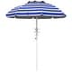 preview thumbnail 9 of 16, Outsunny 5.7' Portable Beach Umbrella with Tilt, Adjustable Height, 2 Cup Holders, Hook, Ruffled Outdoor Umbrella