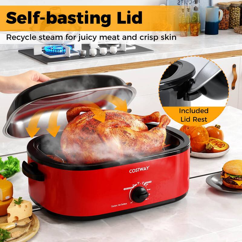 Costway 18 QT Electric Roaster Oven with Self-Basting Lid, Removable - See Details