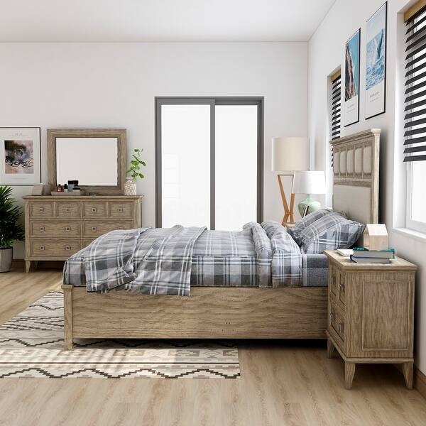 Shop Furniture Of America Flek Transitional Natural Tone 5 Piece Bedroom Set On Sale Overstock 31857816