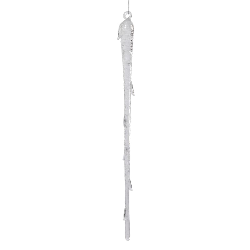 Clear Glass Icicle Ornaments, 12 Hanging Pieces (4 Sets of 3)